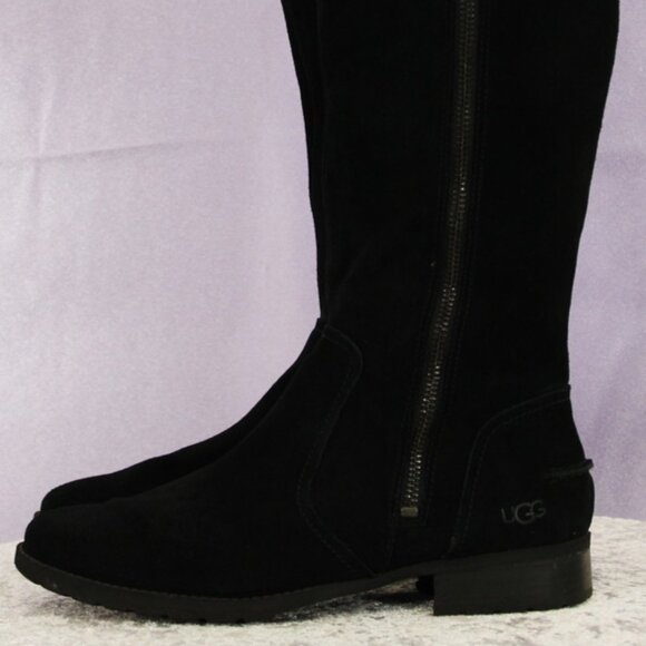 Step out in timeless comfort and style with these UGG black suede knee-high boot - Picture 2 of 7